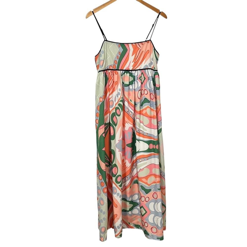 Anthropologie English Factory Sleeveless Babydoll Maxi Dress Sz Med Multicolor - Picture 4 of 11